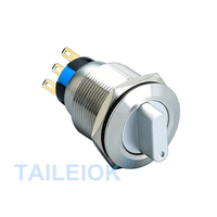 22mm Selector Switch 2/3position Micro Rotate Metal Push Button Switch With LED