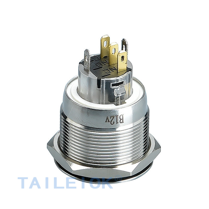 25mm Factory Supply Push Buttons Momentary/Latching Stainless Steel Metal Push Button Switch