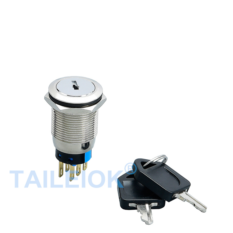 19/22mm Stainless Steel Shell Push Button Elevator Key Switch
