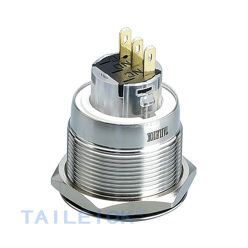25mm Push Button Switch DPST Metal Industrial Ring/Power/Single Point Led Light Momentary/Latching For Boat Car Switch